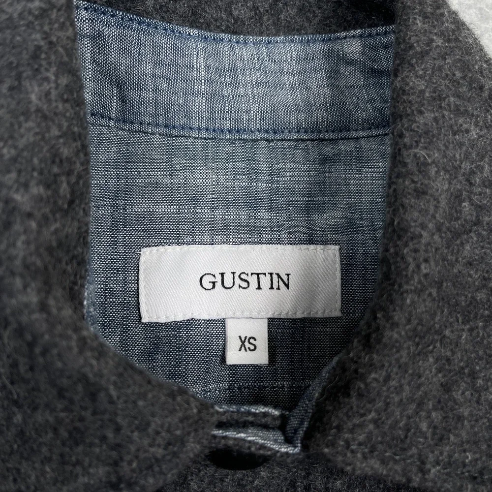 Gustin Charcoal Wool CPO Jacket Mens XS Gray Heavyweight Snap Work Shirt USA
